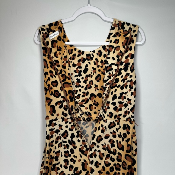 Calvin Klein Women's Size 4 Leopard Print Tank Dress Lightweight Silky Party - Picture 4 of 6